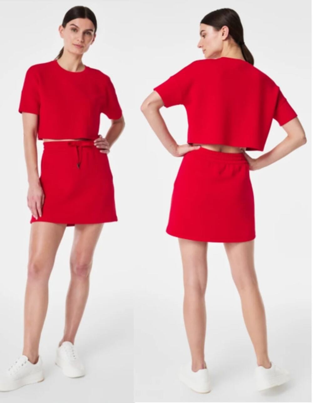 NWOT SPANX AirEssentials Drawstring Mini Skort 17" Built-In Booty Lift Red XS